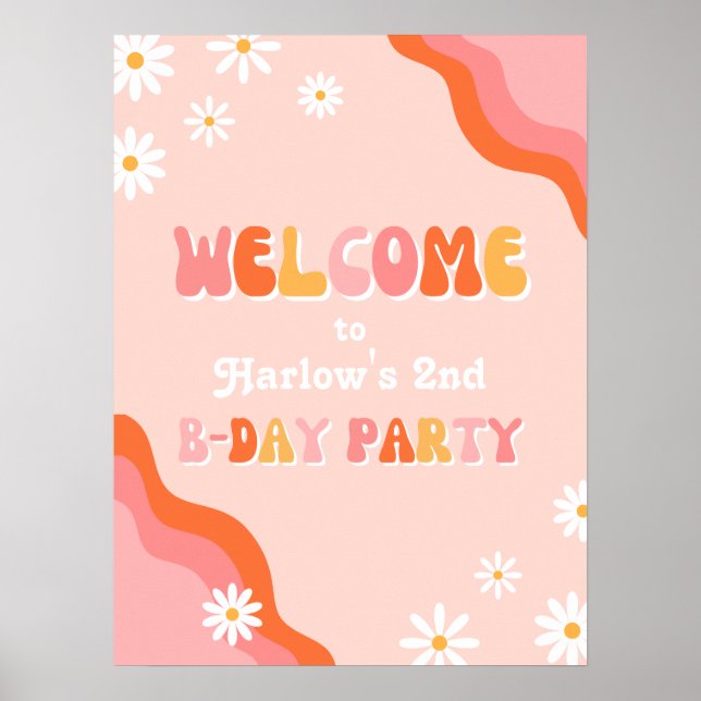 Digital or Printed Groovy Welcome Sign (Front)