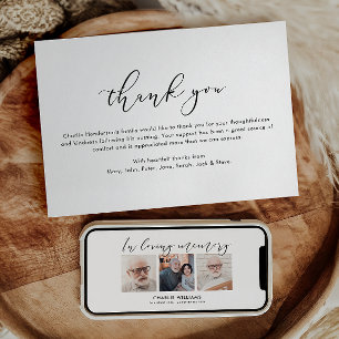 Digital or Printed Loving Memory Funeral Thank You Card