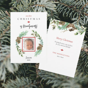 Digital Our 1st Christmas as Grandparents Photo Holiday Card