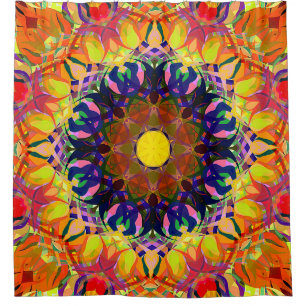 Digital Painting Beautiful Abstract Colourful Back Shower Curtain