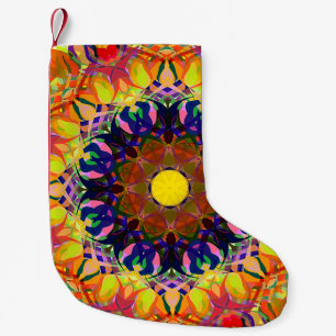 Digital Painting Beautiful Abstract Colourful Back Small Christmas Stocking