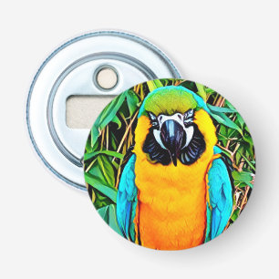 Digital Painting - Bright Colourful Parrot Bottle Opener