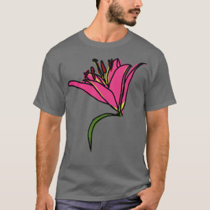 Digital Painting of a Pink Lily Flower T-Shirt