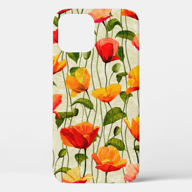 Digital paper poppies pattern Case-Mate iPhone case (Back)