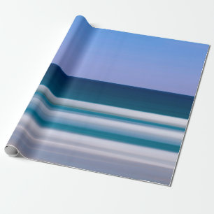 digital photography intentional blur blue seasabst wrapping paper