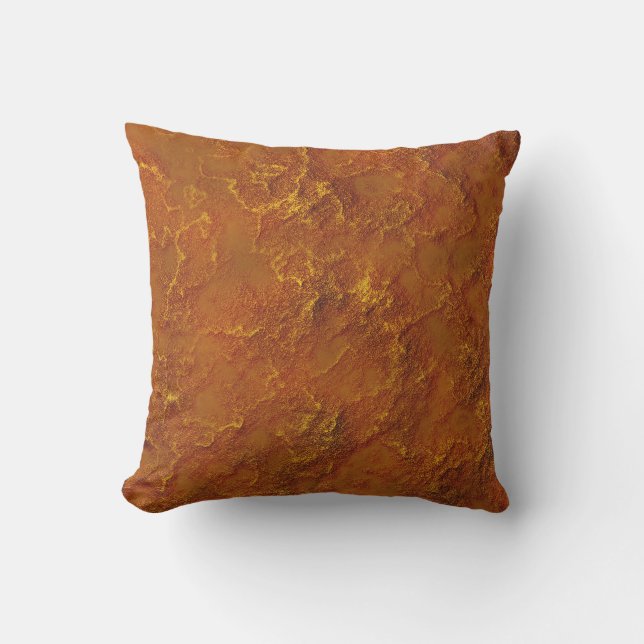 Digital Pitted Copper Moon Rock Texture Outdoor Cushion (Front)