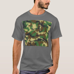 Digital Pixel Camo Camoue Pattern Print T-Shirt