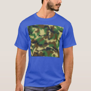 Digital Pixel Camo Camouflage Pattern Print T-Shirt