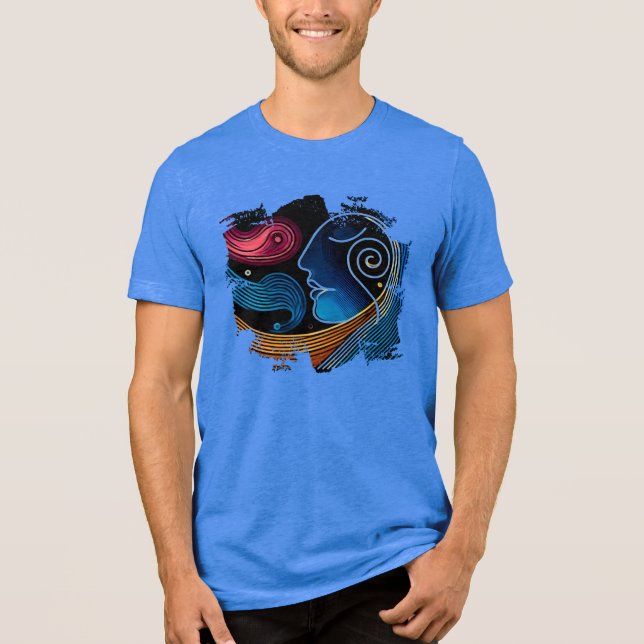  Digital Print T-Shirt - Fluid Motion Tri-Blend Shirt (Front)