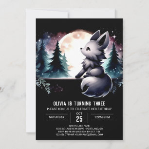 Digital Printable Wolf Birthday Invitation