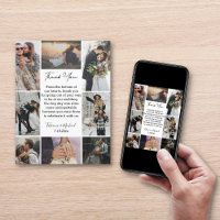 digital&printed 8 photos collage wedding thank you