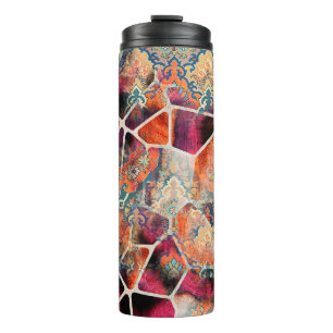 digital printing textile pattern wallpaper colorfu thermal tumbler
