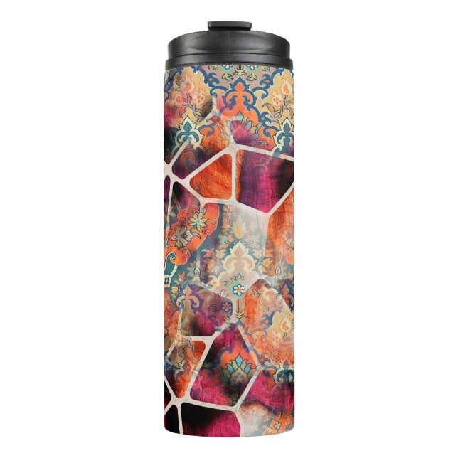 digital printing textile pattern wallpaper colorfu thermal tumbler (Front)