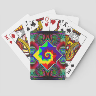 Digital Rainbow Spiral Playing Cards