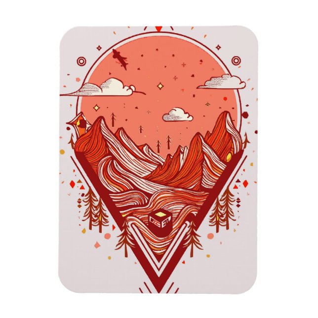 Digital Realms: Abstract Virtual Realities Magnet (Vertical)