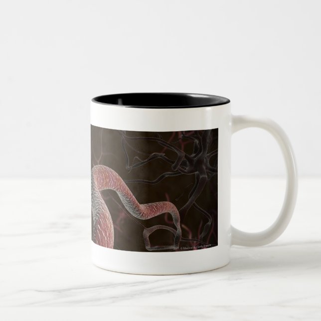 Digital rendering of neurons Two-Tone coffee mug (Right)