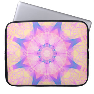 Digital retro abstract mandala. Bright flower. Bea Laptop Sleeve