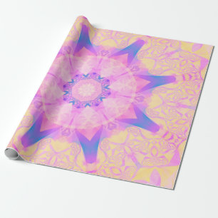 Digital retro abstract mandala. Bright flower. Bea Wrapping Paper