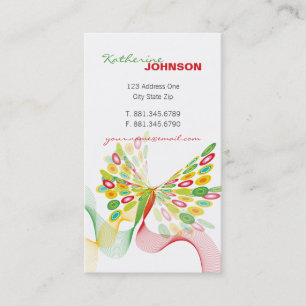 Digital Retro Modern Butterfly Fly Abstract Art Business Card