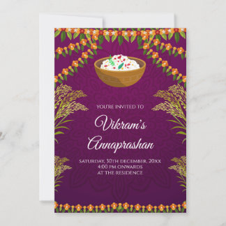 Digital Rice feeding invite Annaprasan invitations