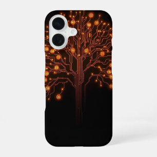 Digital Roots: The Luminous Circuitry Tree iPhone 16 Case