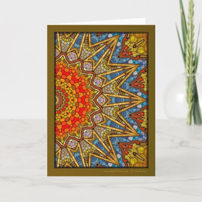 Digital Rose Mandala Holiday Card (Front)