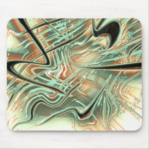 Digital rough wavy strokes on pale orange to green mouse pad