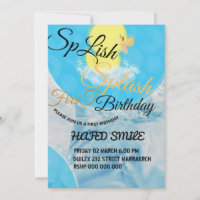 Digital Rubber Ducky Themed Birthday Invitation, B