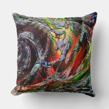 Digital ruins texture over red to yellow gradient 