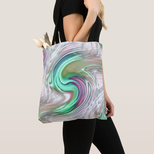 Digital rustic S-curve brush strokes 'under ice'  Tote Bag (Close Up)