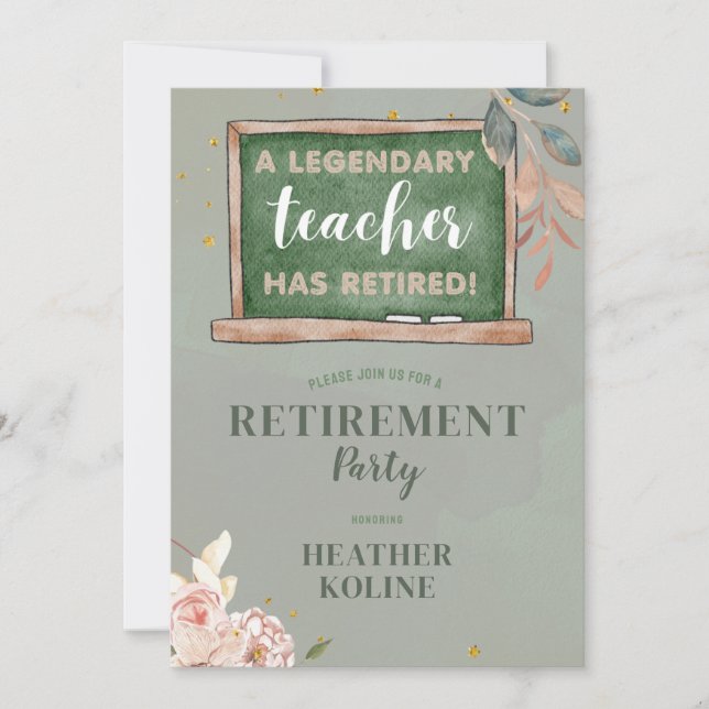 Digital Rustic Teacher Retirement Party Template (Front)