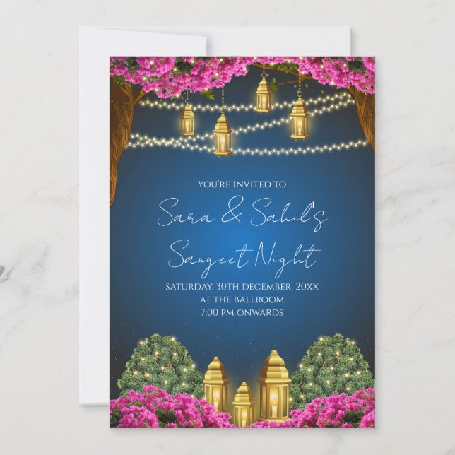 Digital Sangeet invitation & Wedding Sangeet card (Front)