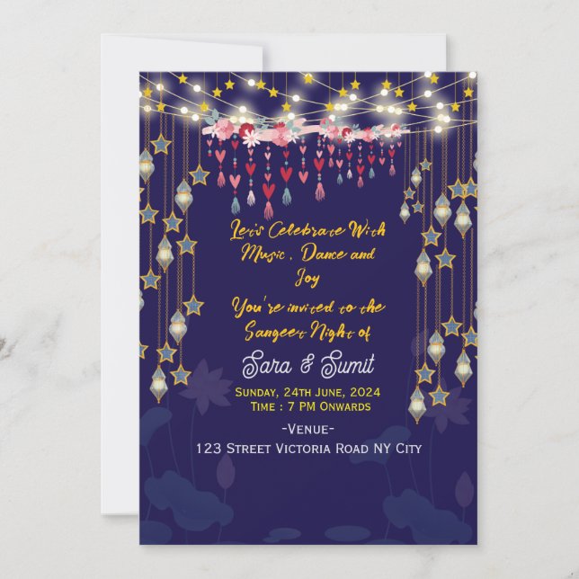 Digital Sangeet Night Invitations  (Front)