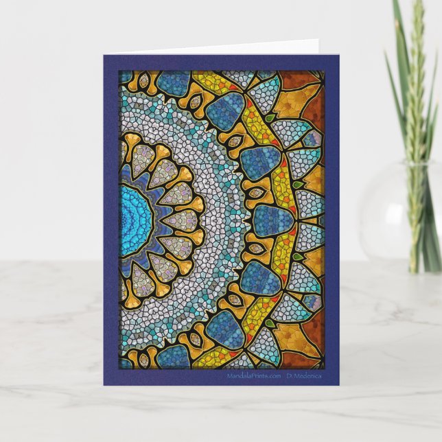 Digital Sea Mandala Holiday Card (Front)