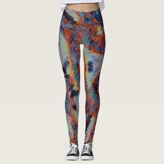 Digital sheep's wool smeared with coloured paint   leggings (Front)