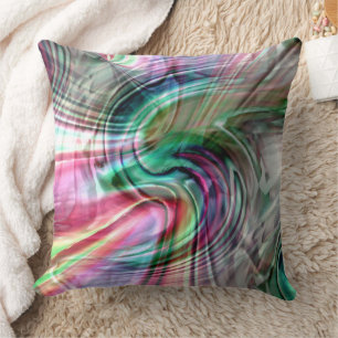 Digital shine colourful S-curve brush strokes over Cushion