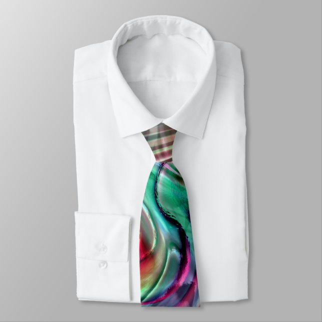 Digital shine colourful S-curve brush strokes over Tie (Tied)