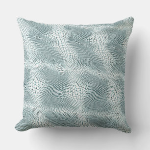 Digital silver jute tilted over white background   cushion