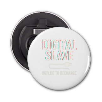 Digital Slave – Funny Tech Life Glitch Sticker Bottle Opener