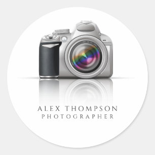 Digital SLR Camera Professional Photography Classic Round Sticker