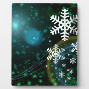 Digital Snowflake Nature Winter Peace Love Destiny Plaque