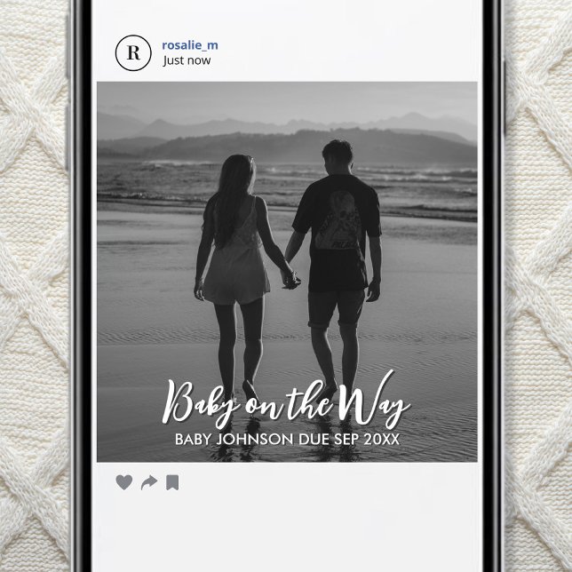 Digital Social Media Pregnancy Reveal Photo Announcement (Creator Uploaded)