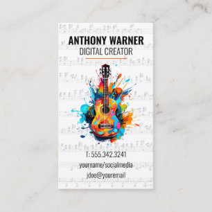 Digital Sound Musical Sheet Guitar Business Card