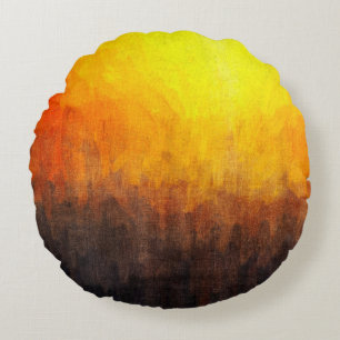 Digital structure of painting. Abstract art vintag Round Cushion