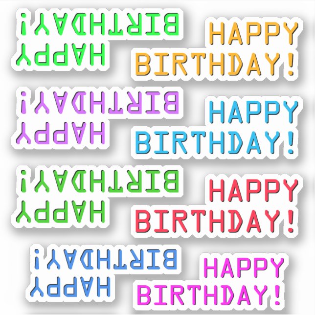 Digital Style "HAPPY BIRTHDAY!" Stickers (Front)