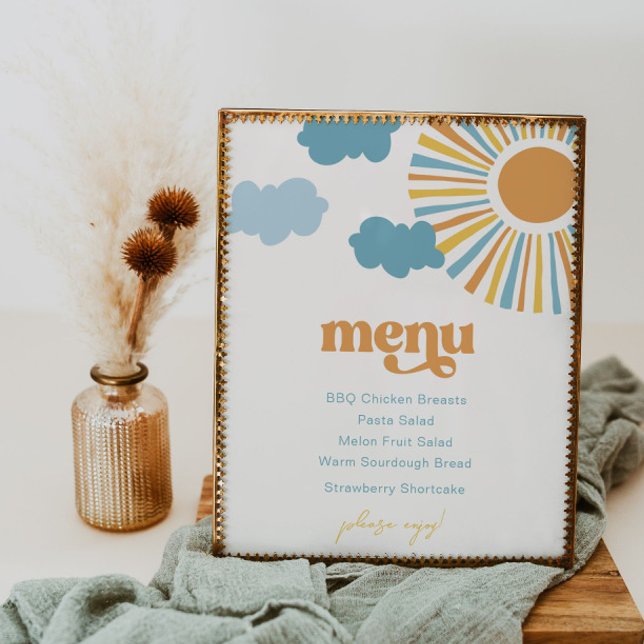 Digital Sun Baby Shower Menu Poster (Creator Uploaded)