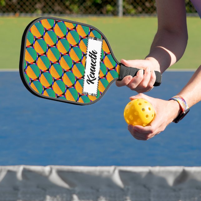 Digital Sunrise by Kenneth Yoncich Pickleball Paddle (Insitu)