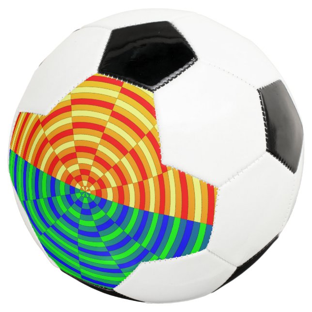 Digital Sunrise by Kenneth Yoncich Soccer Ball (Three Quarter)