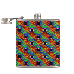 Digital Sunset by Kenneth Yoncich Hip Flask