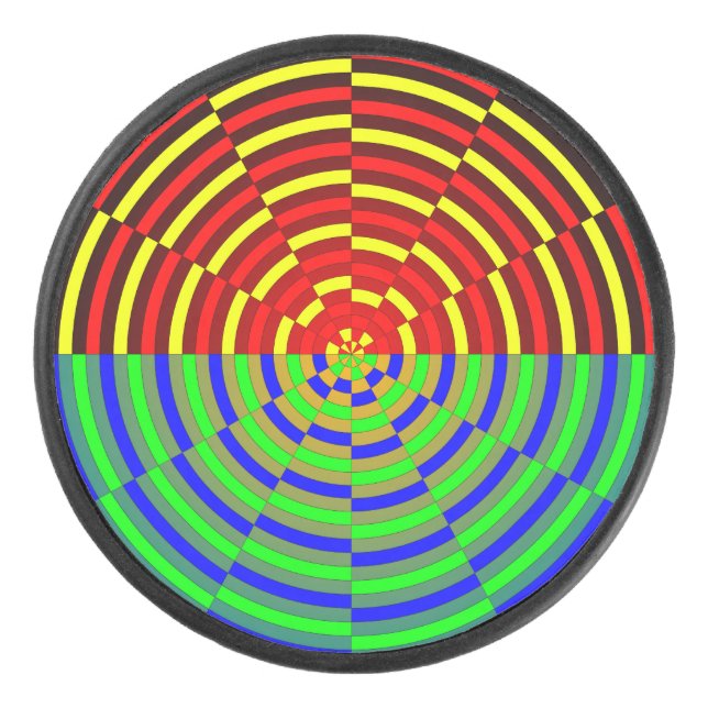 Digital Sunset by Kenneth Yoncich Hockey Puck (Front)